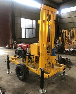 YZ50-150H الهيدروليكية الديزل المائية حفر الآبار الاختيارية عجلة / الزحف الهيكل 210m عميق حفر حفر الجهاز ماكس 400mm قطر متغير السرعة المياه حفر المعدات للري المزارع
