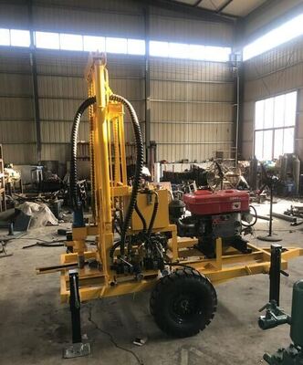 YZ50-150H الهيدروليكية الديزل المائية حفر الآبار الاختيارية عجلة / الزحف الهيكل 210m عميق حفر حفر الجهاز ماكس 400mm قطر متغير السرعة المياه حفر المعدات للري المزارع