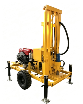 YZ50-150H الهيدروليكية الديزل المائية حفر الآبار الاختيارية عجلة / الزحف الهيكل 210m عميق حفر حفر الجهاز ماكس 400mm قطر متغير السرعة المياه حفر المعدات للري المزارع
