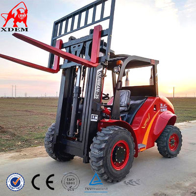 3.5t 4WD Rough Terrain Forklift اللوجستية الآلات الصغيرة على الطرق الوعرة رافعة شوكية